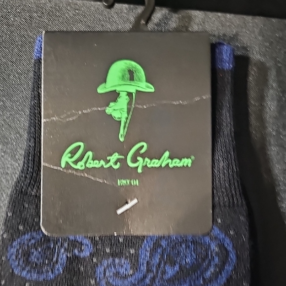 Robert Graham Men's Navy Paisley Socks - Picture 3 of 5